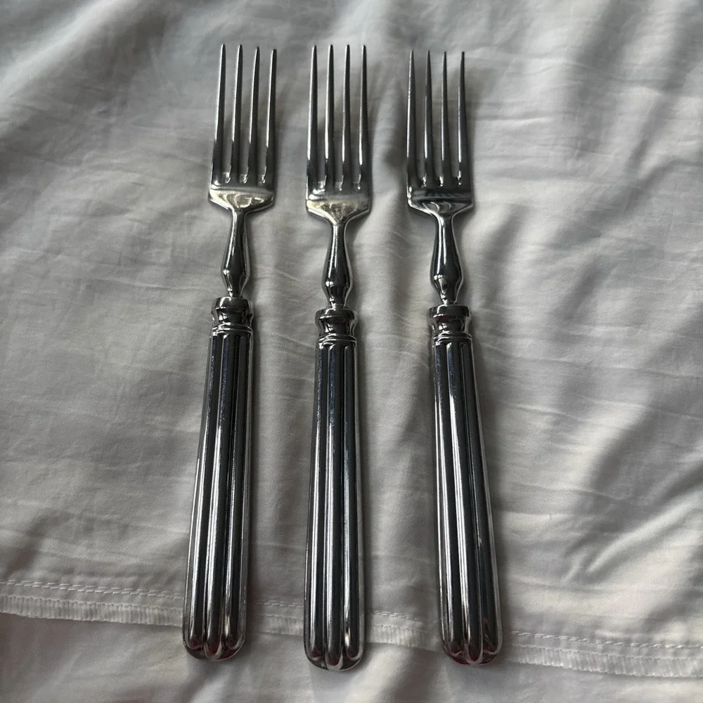 Pottery Barn TOULOUSE Salad Forks (Set of 3) 18/10 Stainless Portugal 7 5/8